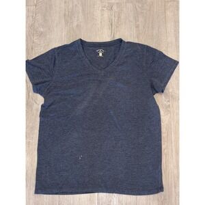Blue Mountain T Shirt Womens Large Heather Blue V Neck Casual Everyday Wear